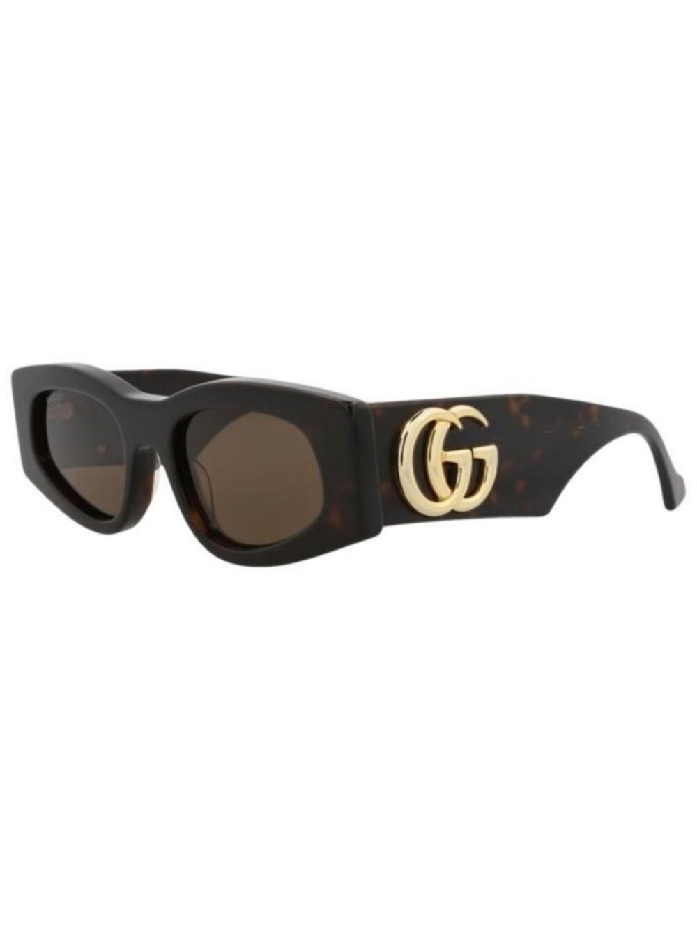 New Gucci Womens Square/Rectangle Havana Havana Brown Fashion Designer Sunglasse